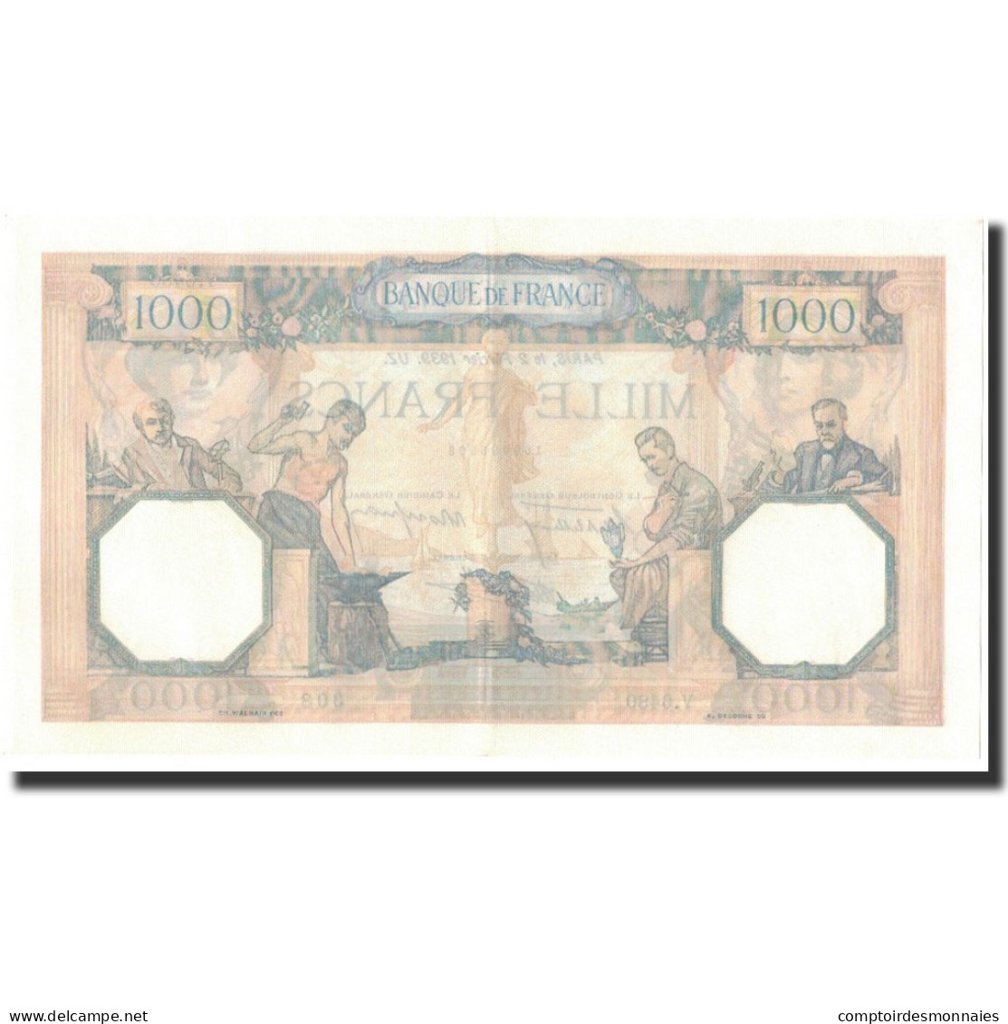 France, 1000 Francs, 1939-02-02, SUP+, Fayette:38.34, KM:90c - 1 000 F 1927-1940 ''Cérès Et Mercure''