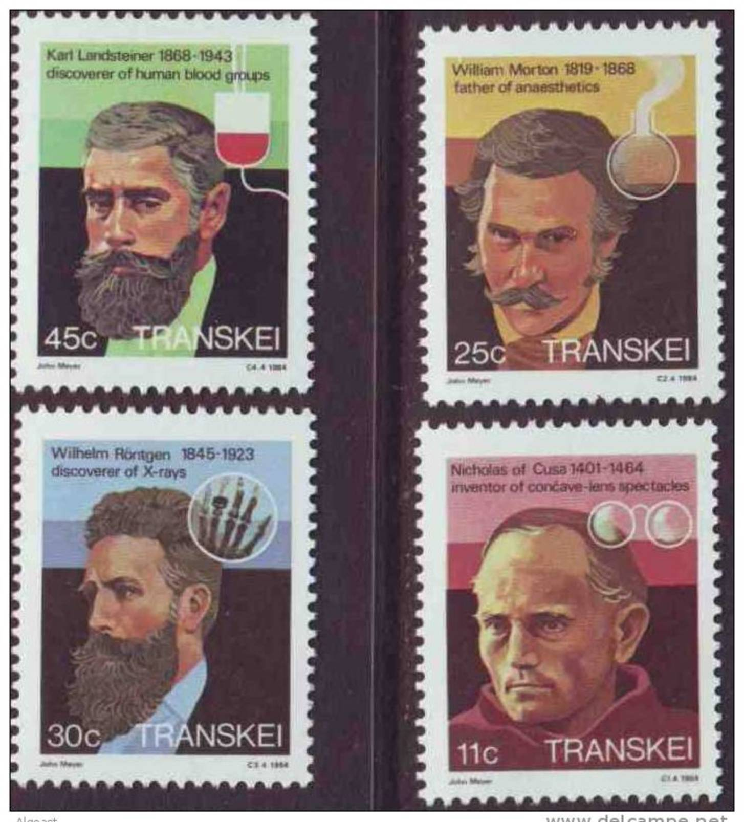 D90819 Transkei South Africa 1984 MEDICINE DISCOVERIES MNH Set - Afrique Du Sud Afrika RSA Sudafrika - Transkei