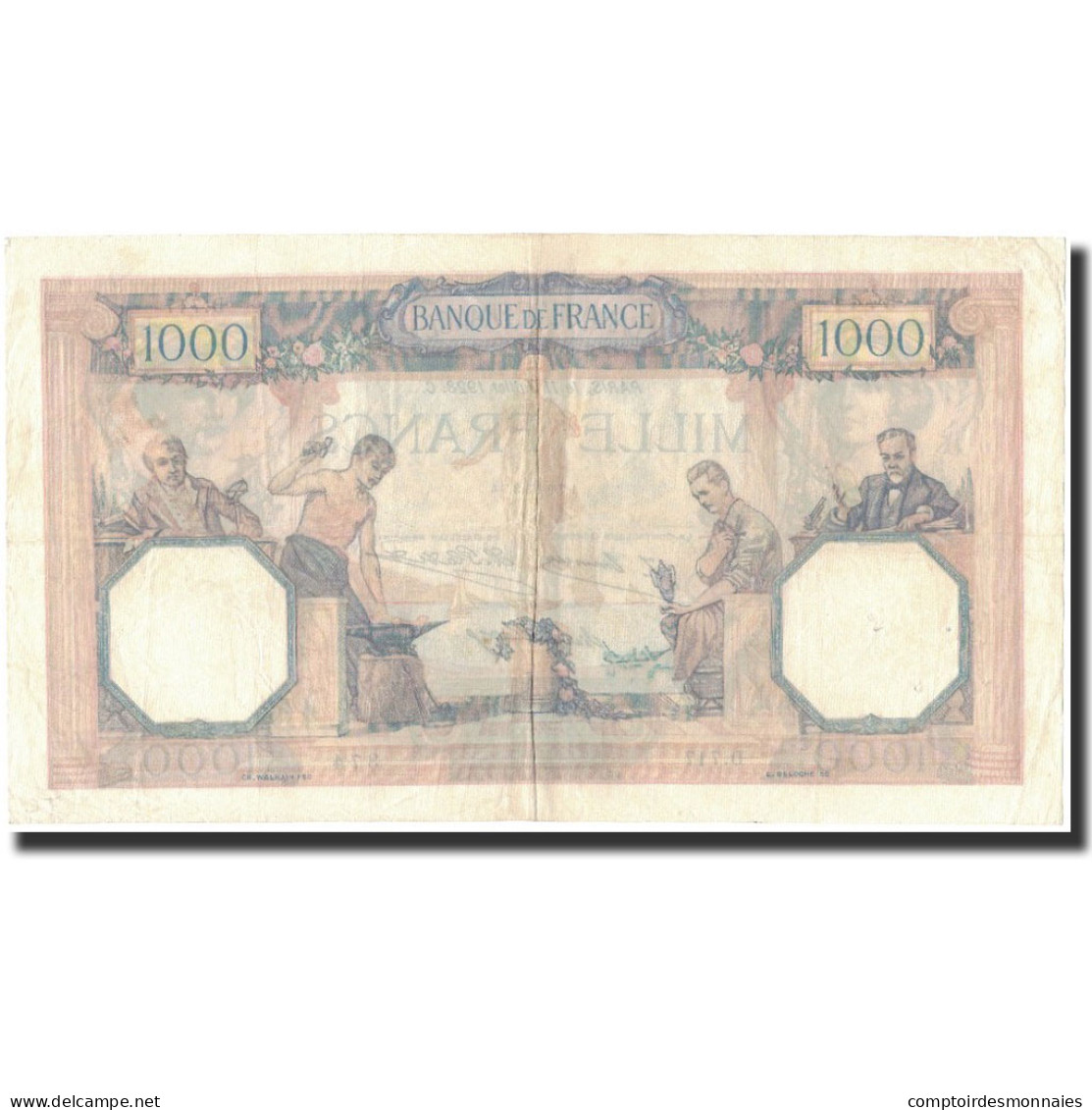 France, 1000 Francs, 1928-07-11, TTB, Fayette:37.2, KM:79a - 1 000 F 1927-1940 ''Cérès E Mercure''