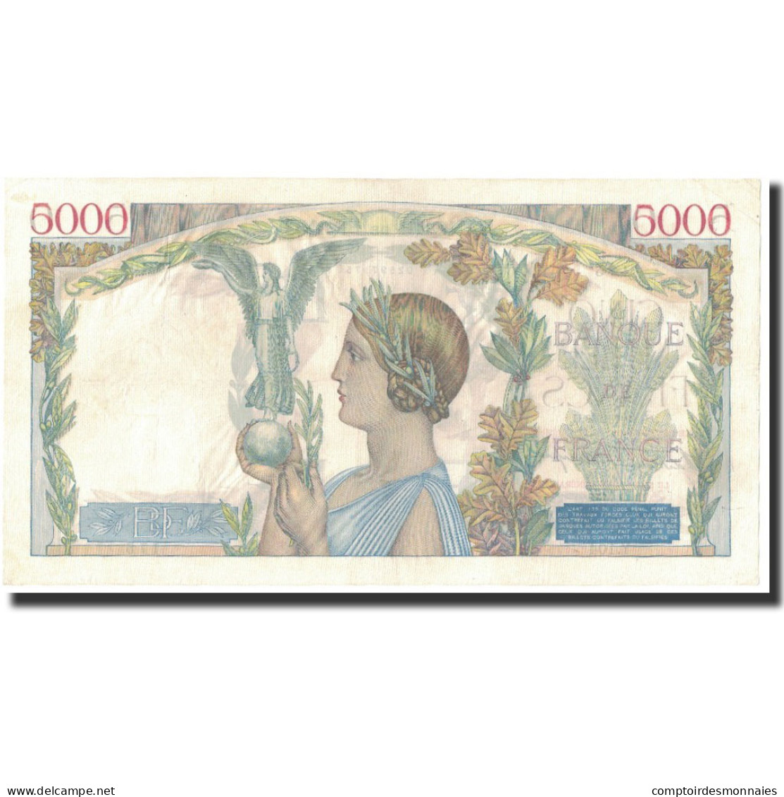 France, 5000 Francs, 1939-01-19, SUP, Fayette:46.2, KM:97b - 5 000 F 1934-1944 ''Victoire''