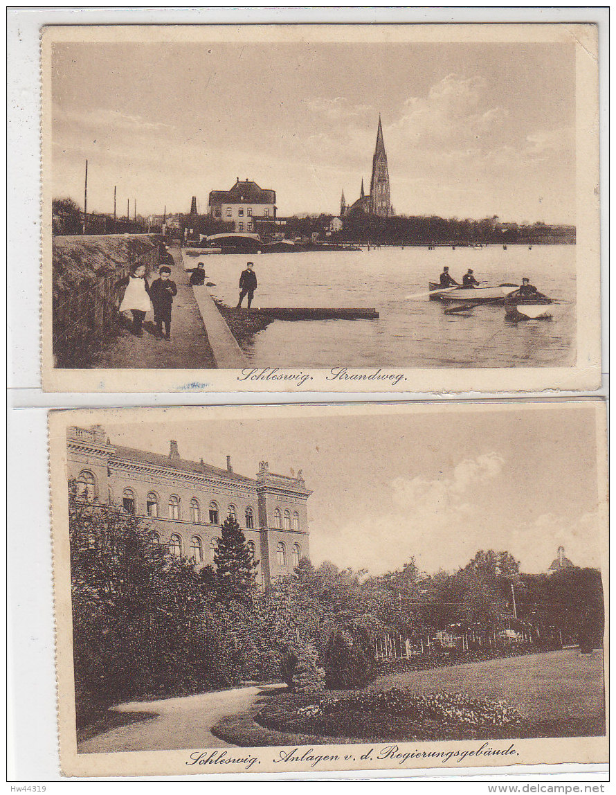 Bahnpost Schleswig-Satrup Mit Zwei Zugnummern Nach Helgoland 1915+1916 Ein Beleg Hat Einen Eckknick - Briefe U. Dokumente