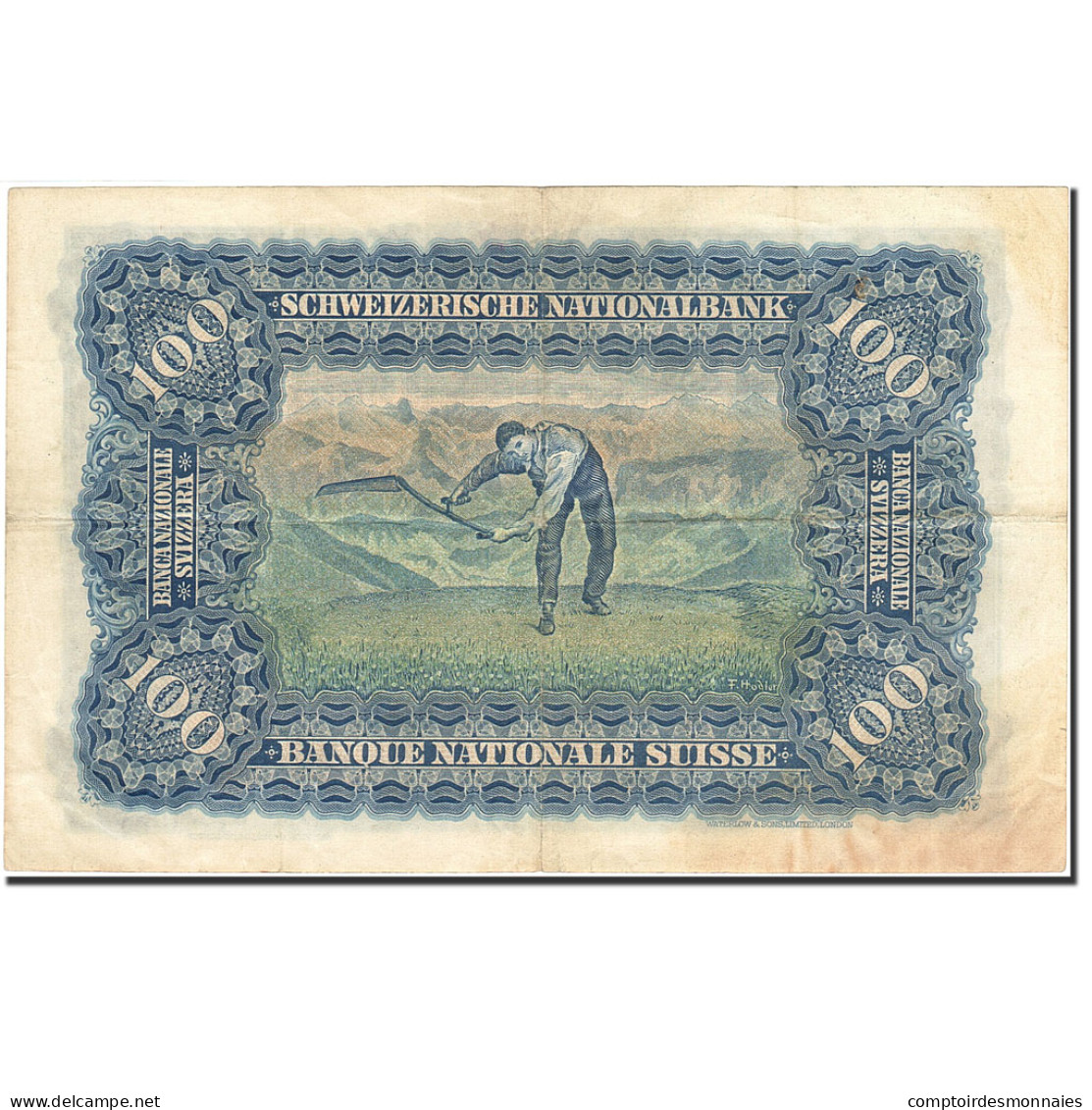 Billet, Suisse, 100 Franken, 1921-1928, 1939-08-03, KM:35i, TTB - Suiza