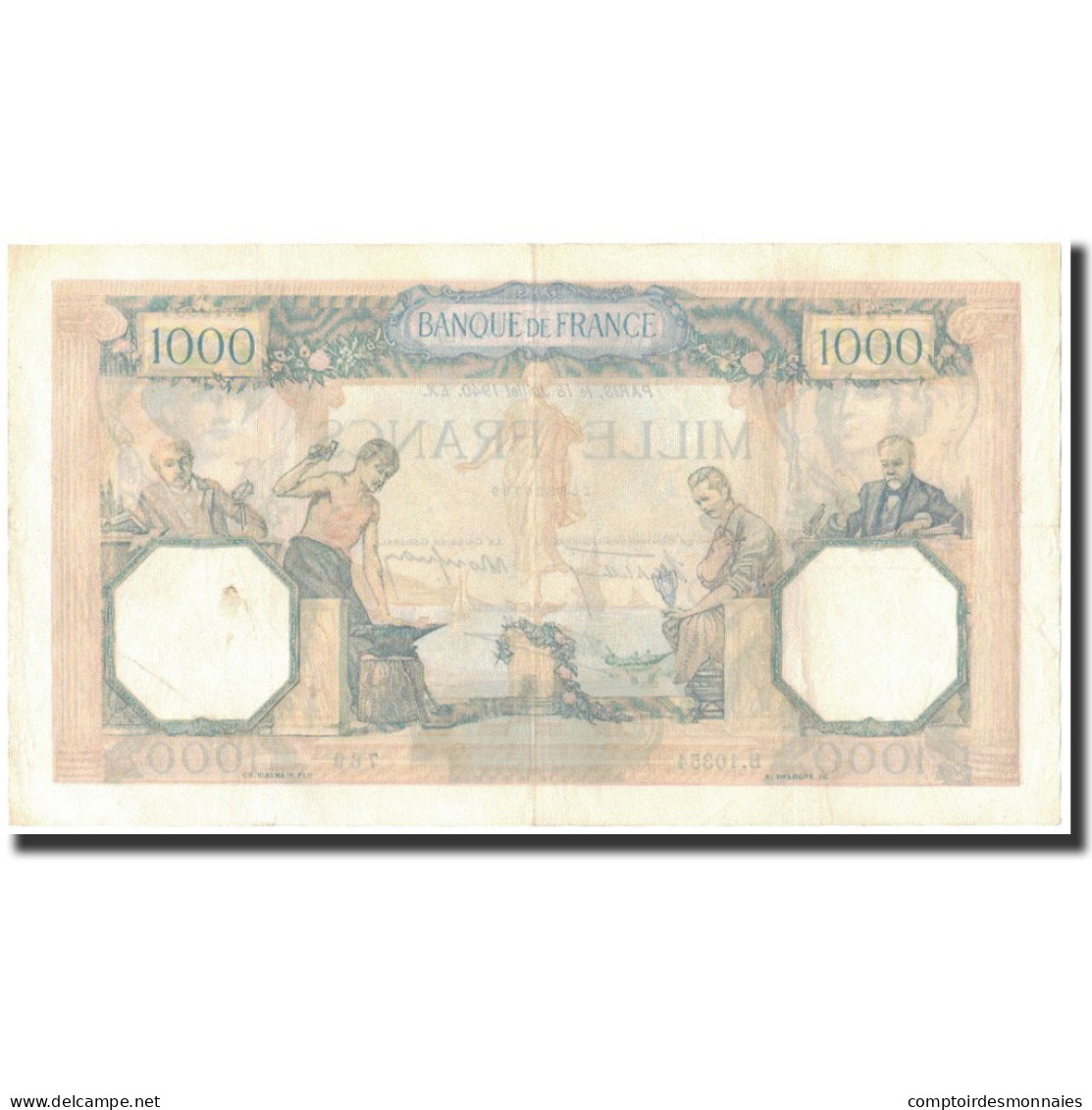 France, 1000 Francs, 1940-07-18, TTB+, Fayette:38.50, KM:90c - 1 000 F 1927-1940 ''Cérès Et Mercure''