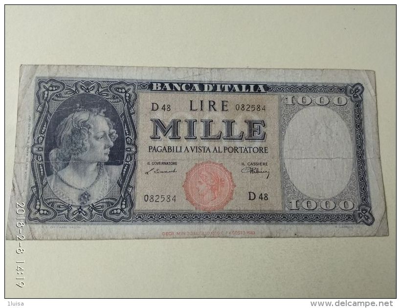 1000 Lire 1947 Testina - 1000 Lire