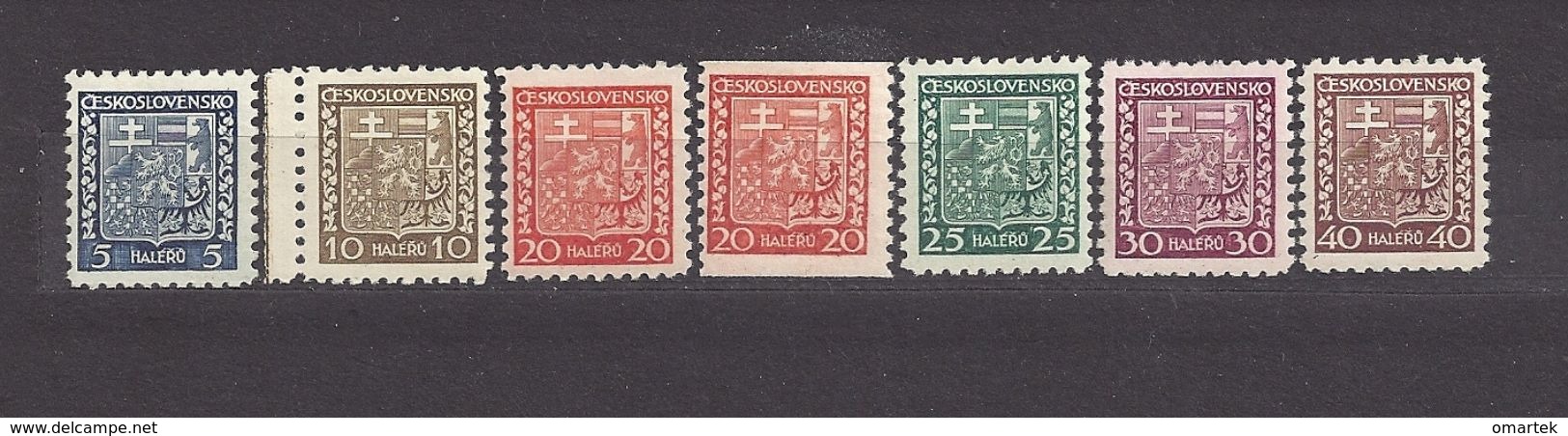 Czechoslovakia Tschechoslowakei 1929 MNH ** Mi 277-282 Sc 152-157 State Shield. C2 - Ungebraucht
