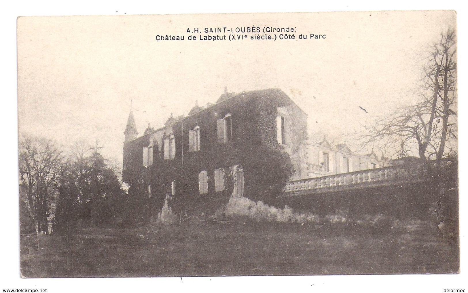 CPA Saint Loubes 33 Gironde Château De Labatut Côté Parc éditeur AH Non écrite - Autres & Non Classés