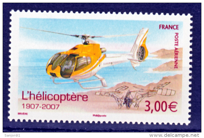 France PA  70 Hélicoptère  2007  Neuf ** TB MNH Sin Charnela Faciale 3 - 1960-.... Ungebraucht
