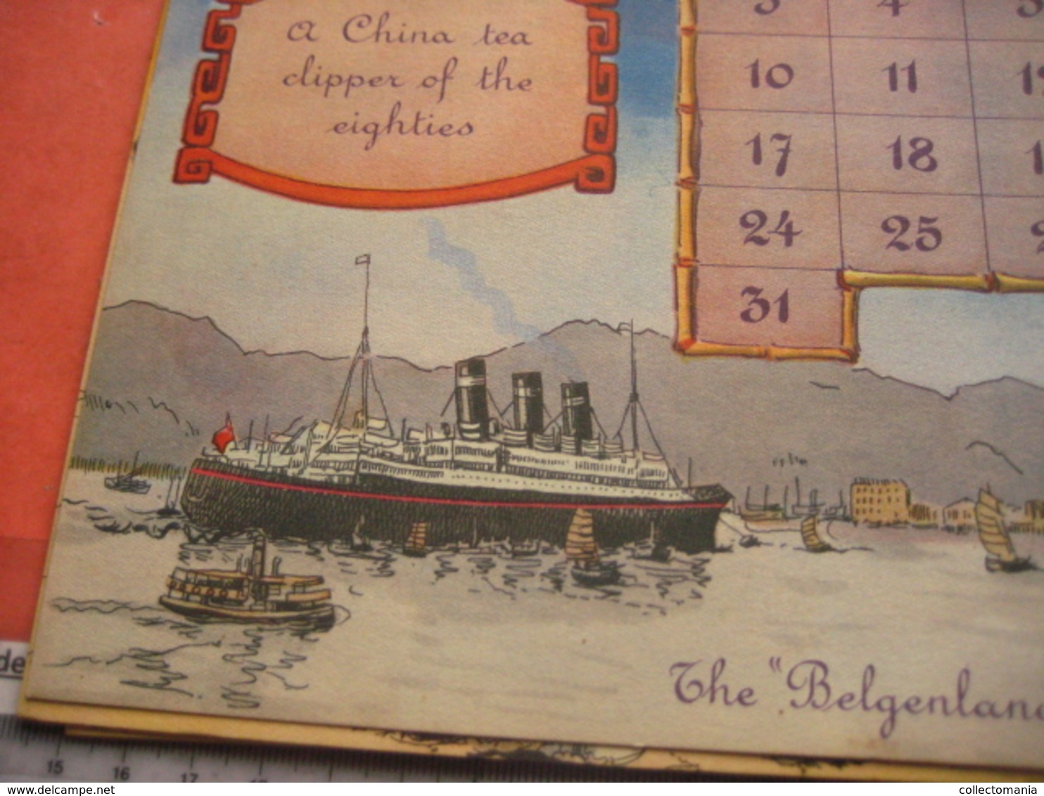 1930 Almanac Red Star Line World Cruise shipping Calendar 12 months - illustrator FREINET Belgenland  Antwerpen VG ship