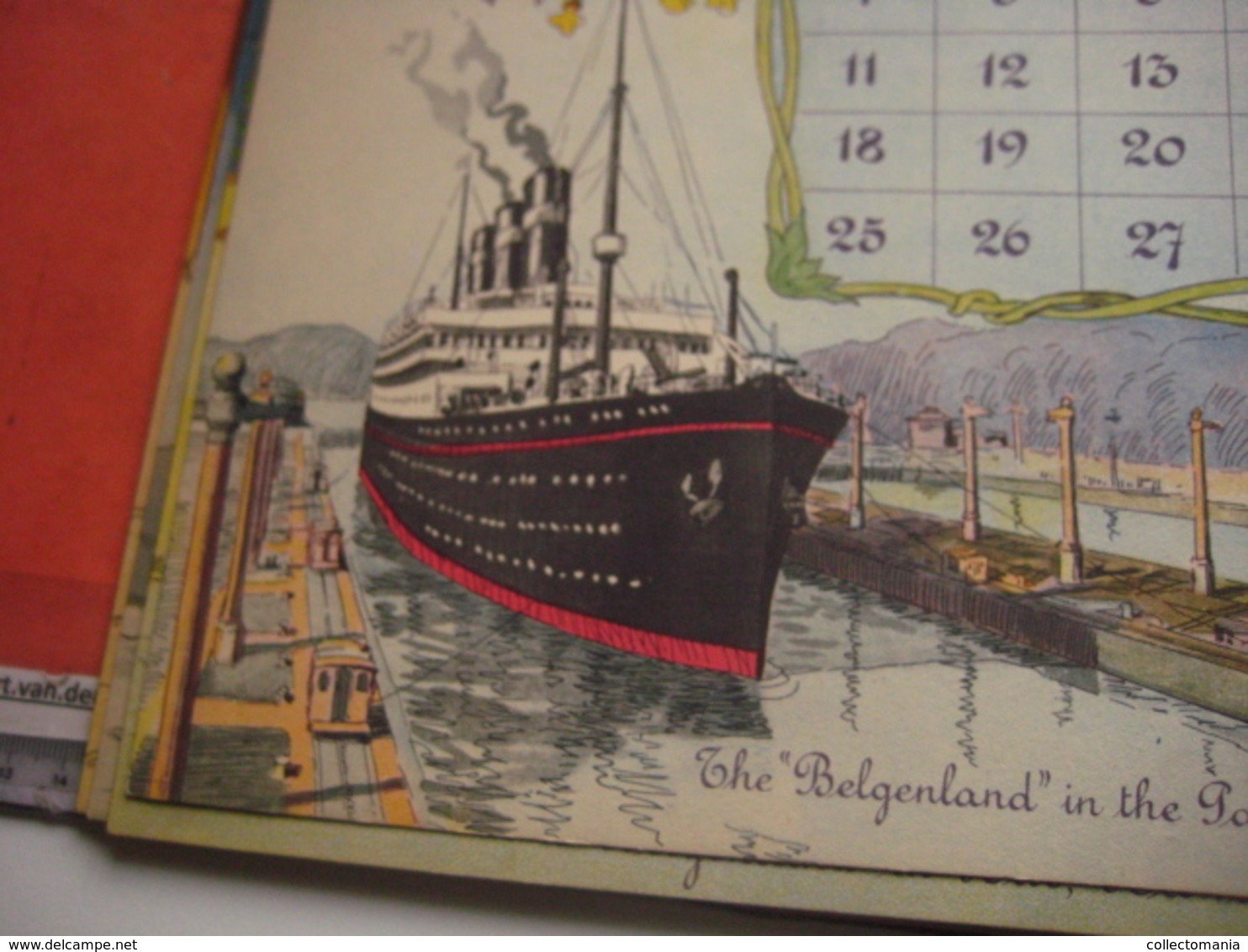 1930 Almanac Red Star Line World Cruise shipping Calendar 12 months - illustrator FREINET Belgenland  Antwerpen VG ship