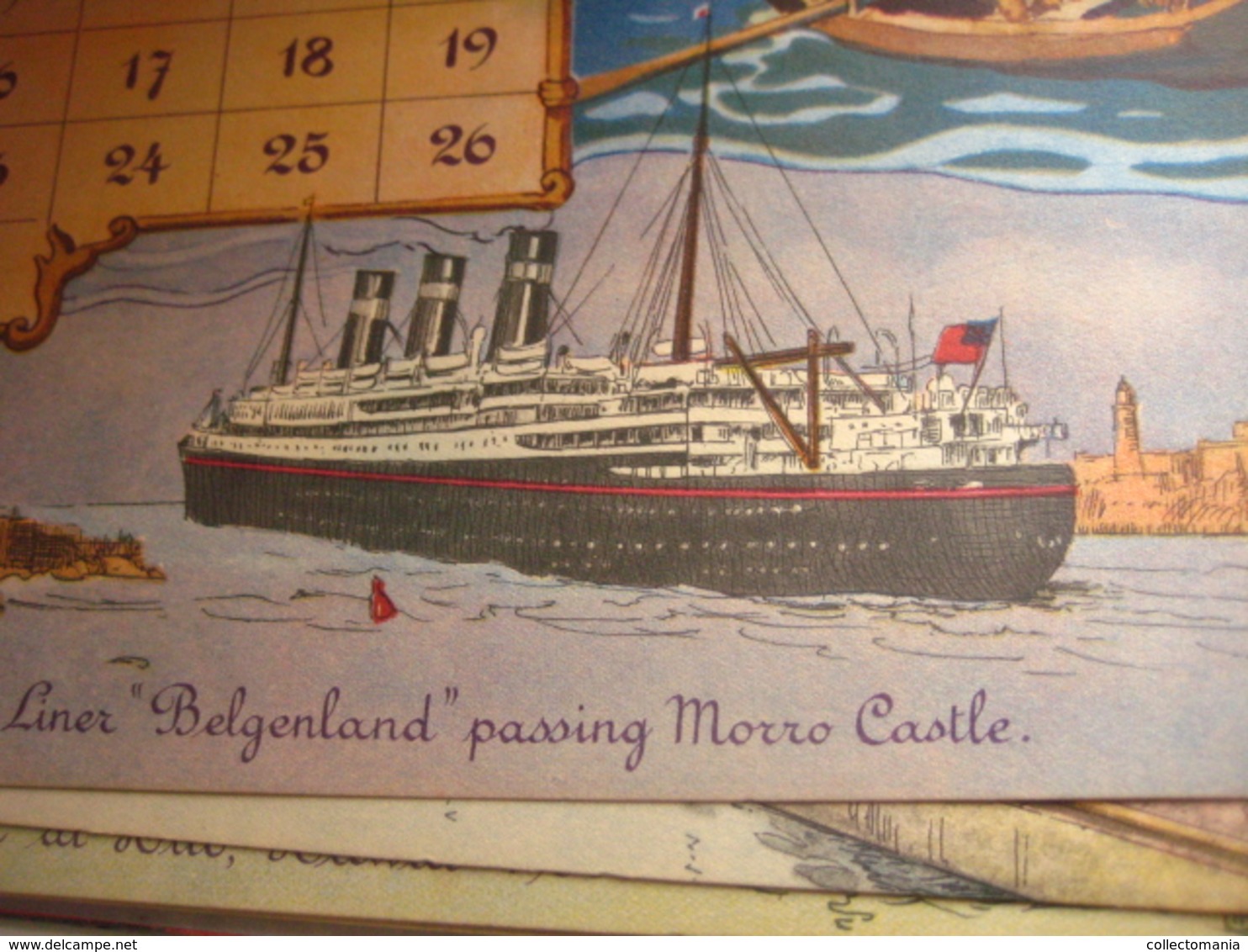 1930 Almanac Red Star Line World Cruise shipping Calendar 12 months - illustrator FREINET Belgenland  Antwerpen VG ship