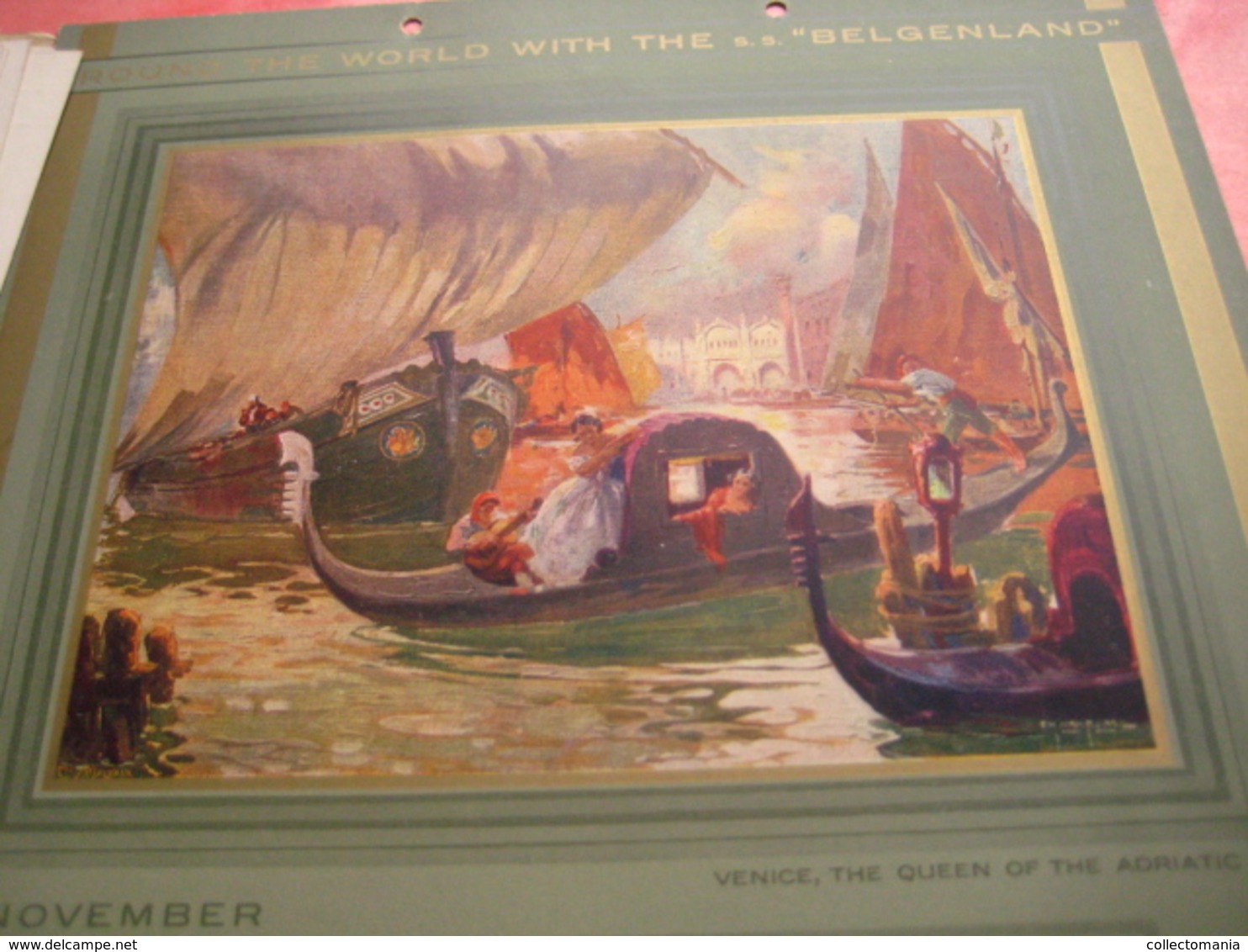 Red Star Line World Cruise - Shipping calendar 12 months - illustrator VAN ROOSE Belgenland approx 1930 Antwerpen VG