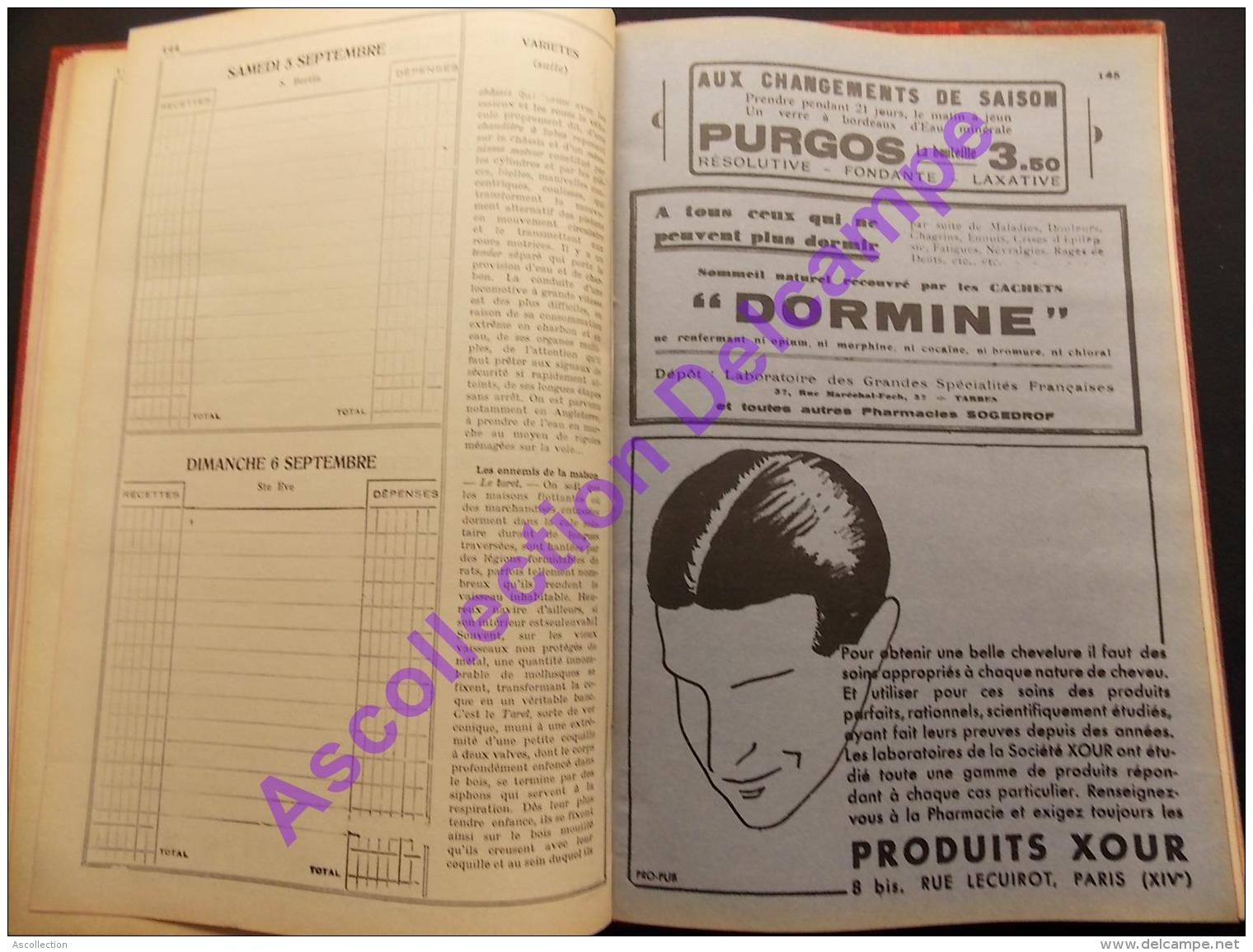 Agenda Pharmacie De Paris 27 Boulvard De Courtais Montlucon 1936 - Autres & Non Classés