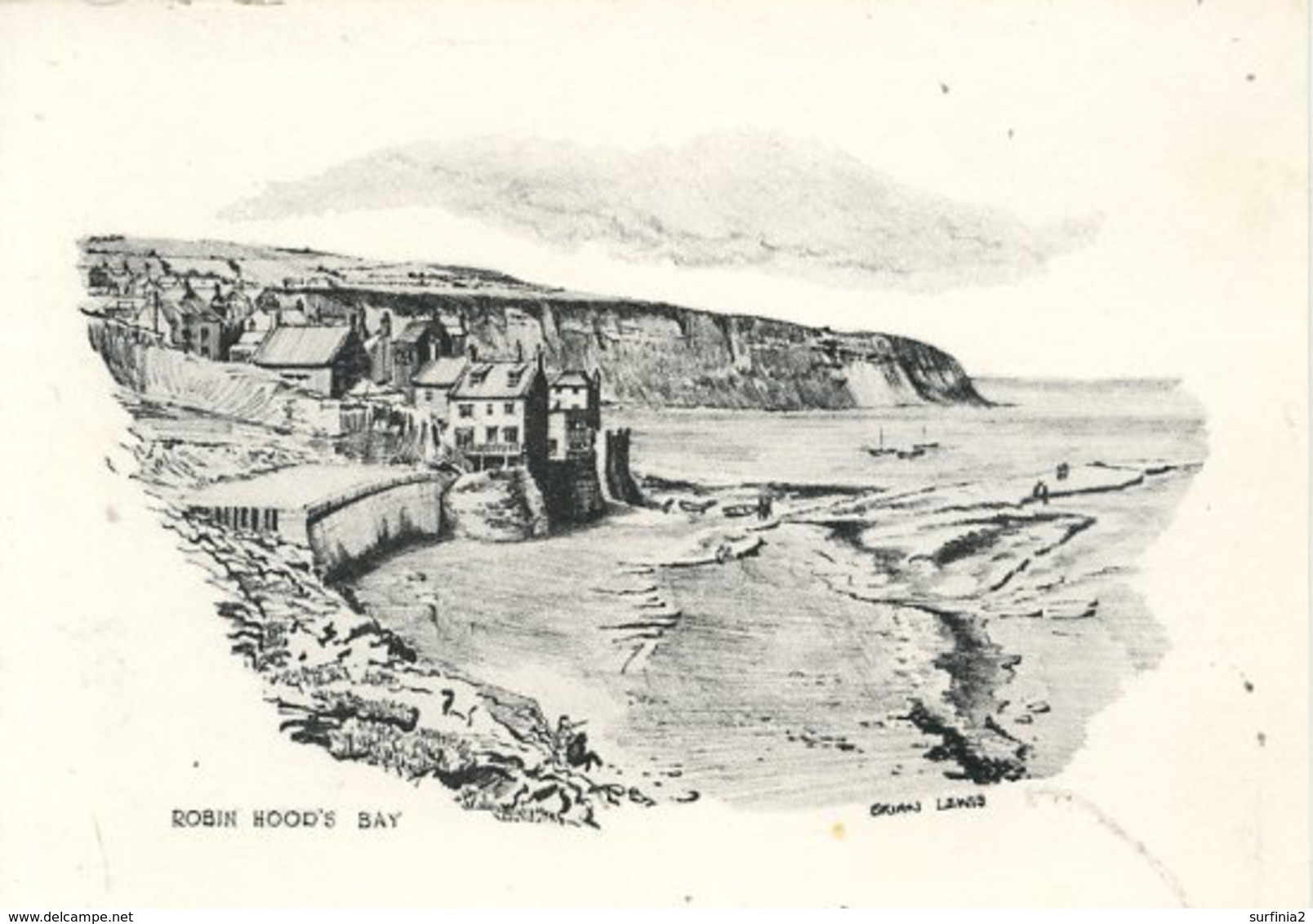 YORKS - ROBIN HOOD'S BAY - 2 SKETCHES By BRIAN LEWIS - ART - Hull