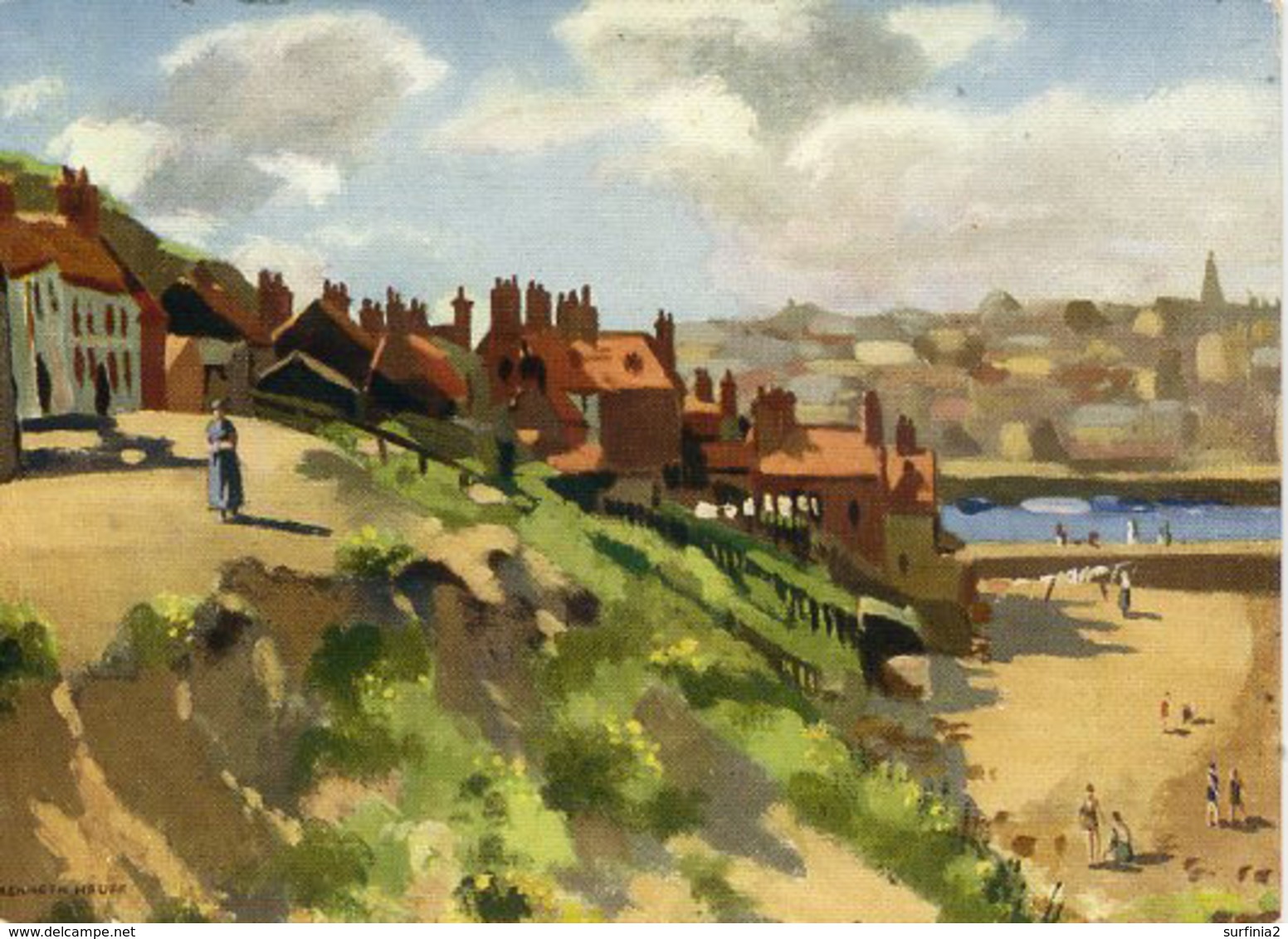 YORKS - WHITBY - 2 1950s CARDS BY KENNETH HAUFF - ART - Whitby