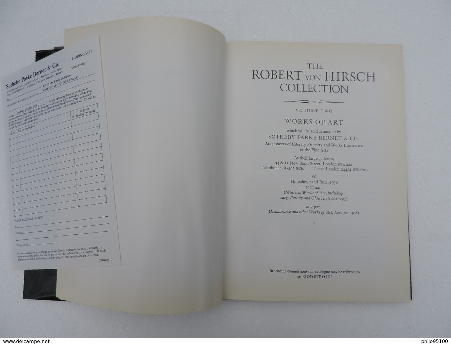 CATALOGUE .1978. THE ROBERT Von HIRSCH COLLECTION. SOTHEBY'S - Beaux-Arts