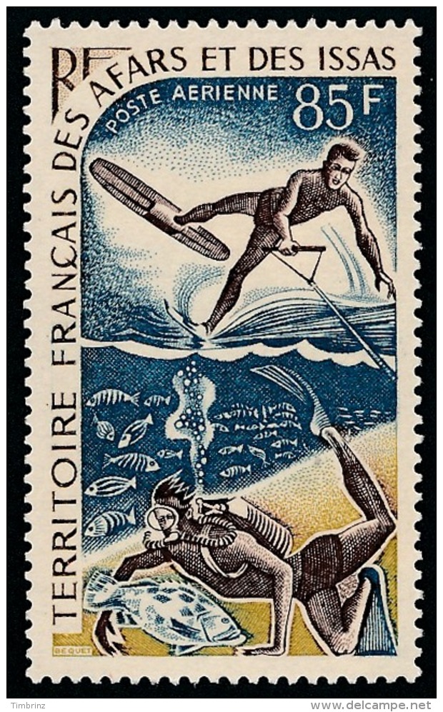 AFARS ET ISSAS 1968 - Yv. PA 58 ** SUP Variété  Cote= 8,00 EUR - Sports Nautiques  ..Réf.AFA22797 - Ungebraucht