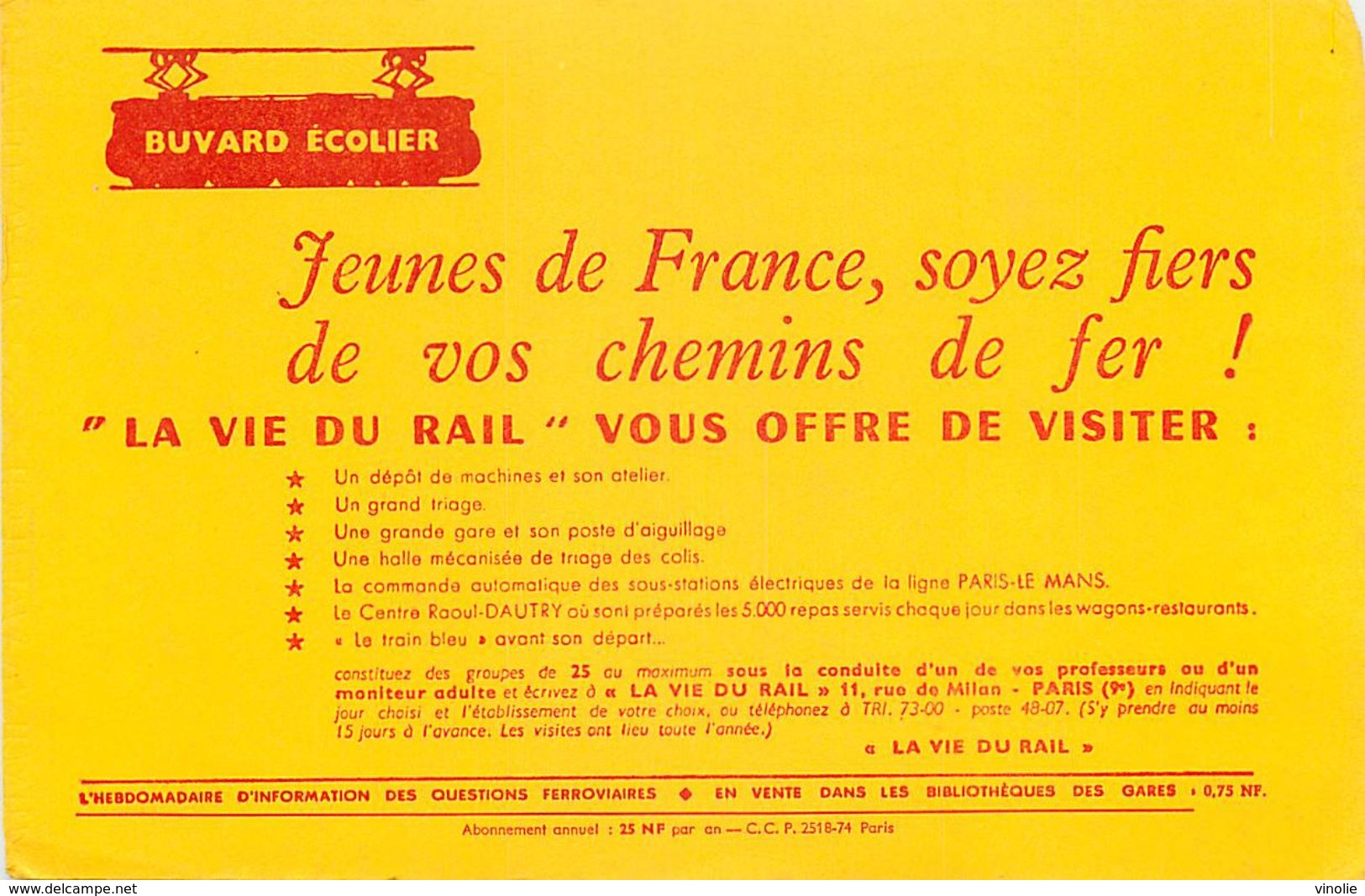 VP-GF.18-20 Jmt: BUVARD.  LA VIE DU RAIL. REVUE DES CHEMINS DE FER. - Trasporti