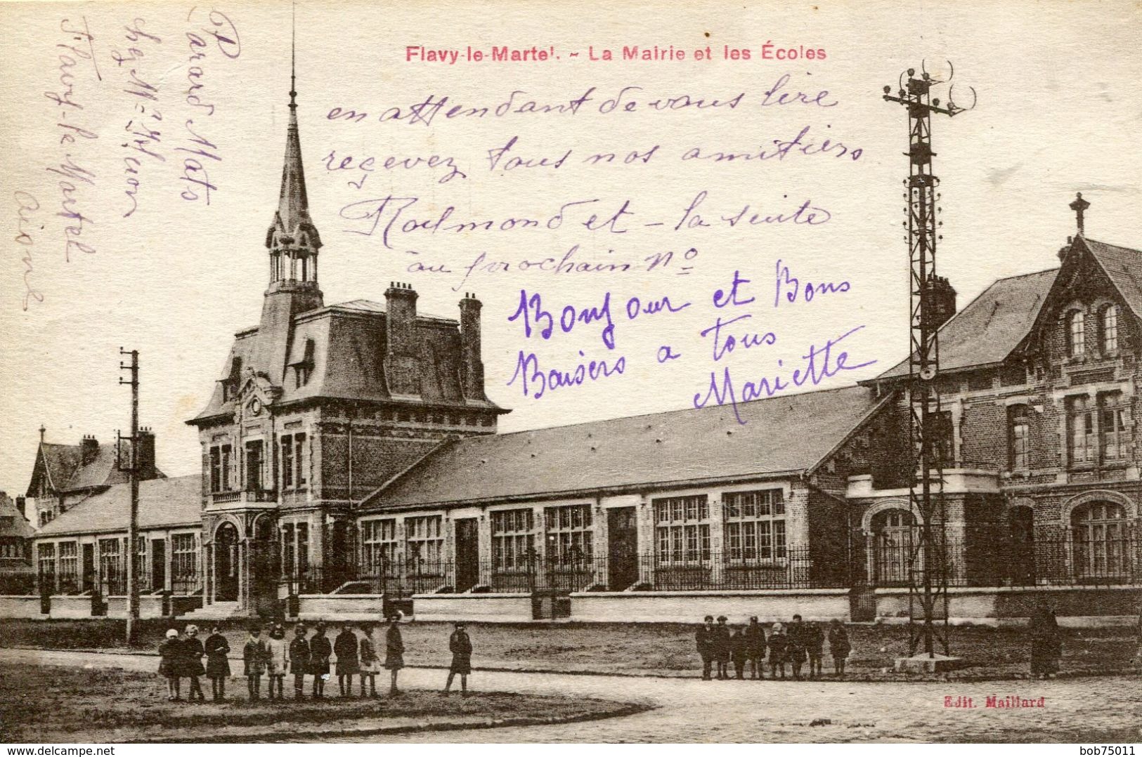 FLAVY-LE-MARTEL , La Mairie Et Les écoles - Autres & Non Classés