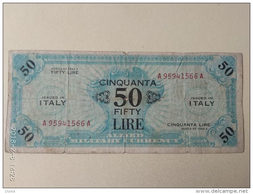 50 Lire 1943  Bilingue - Allied Occupation WWII