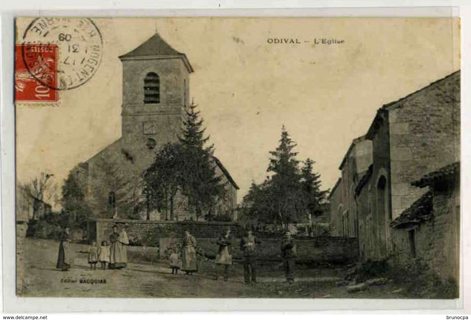 ODIVAL L église, Rue Animée - Autres & Non Classés