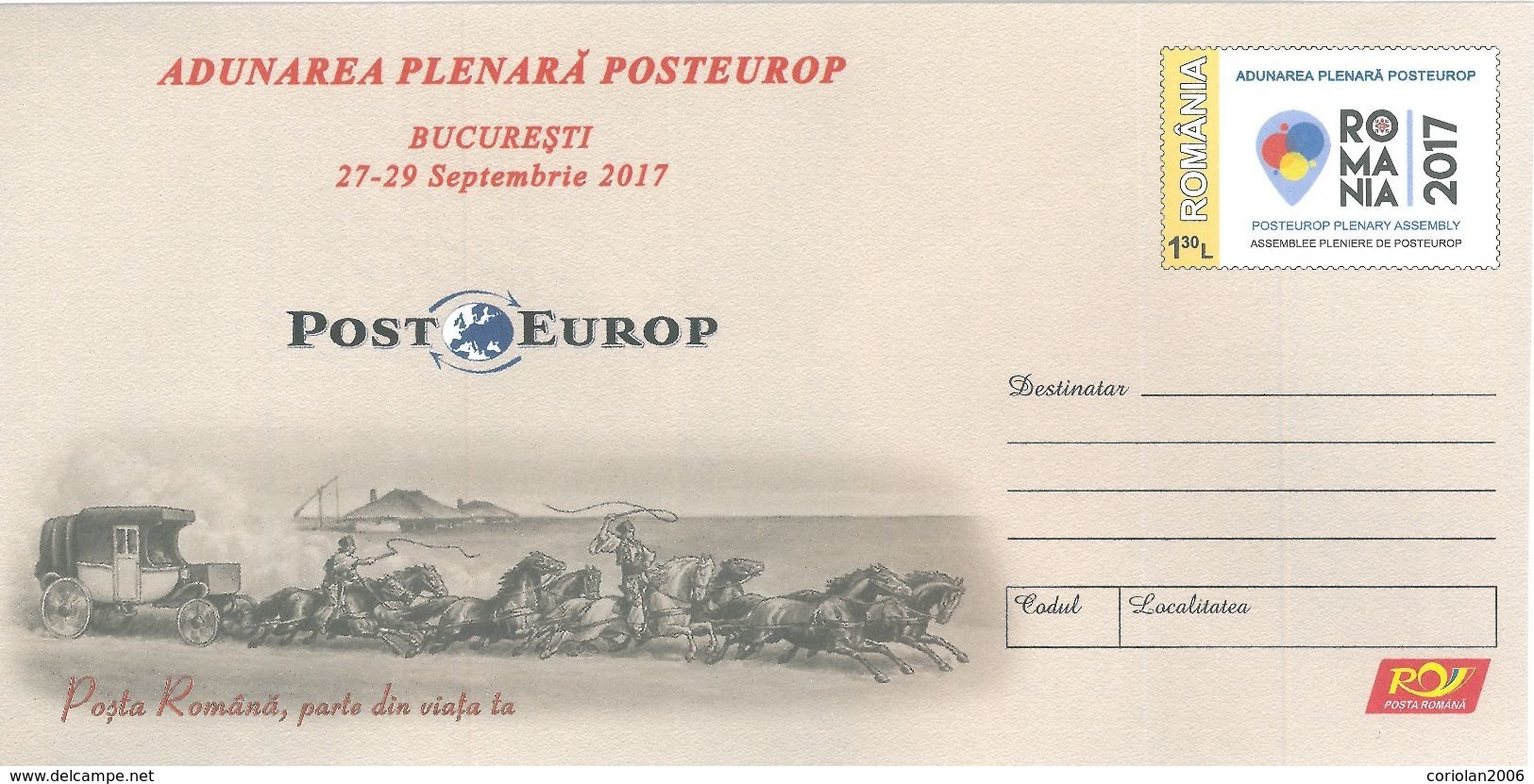 Romania / Postal Stationery / Posteurope - Poste