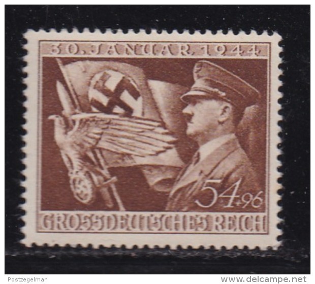 DEUTSCHES REICH, 1944, Hinged Unused Stamp(s), Hitler 11 Years In Power, MI 865, #16189 , - Unused Stamps