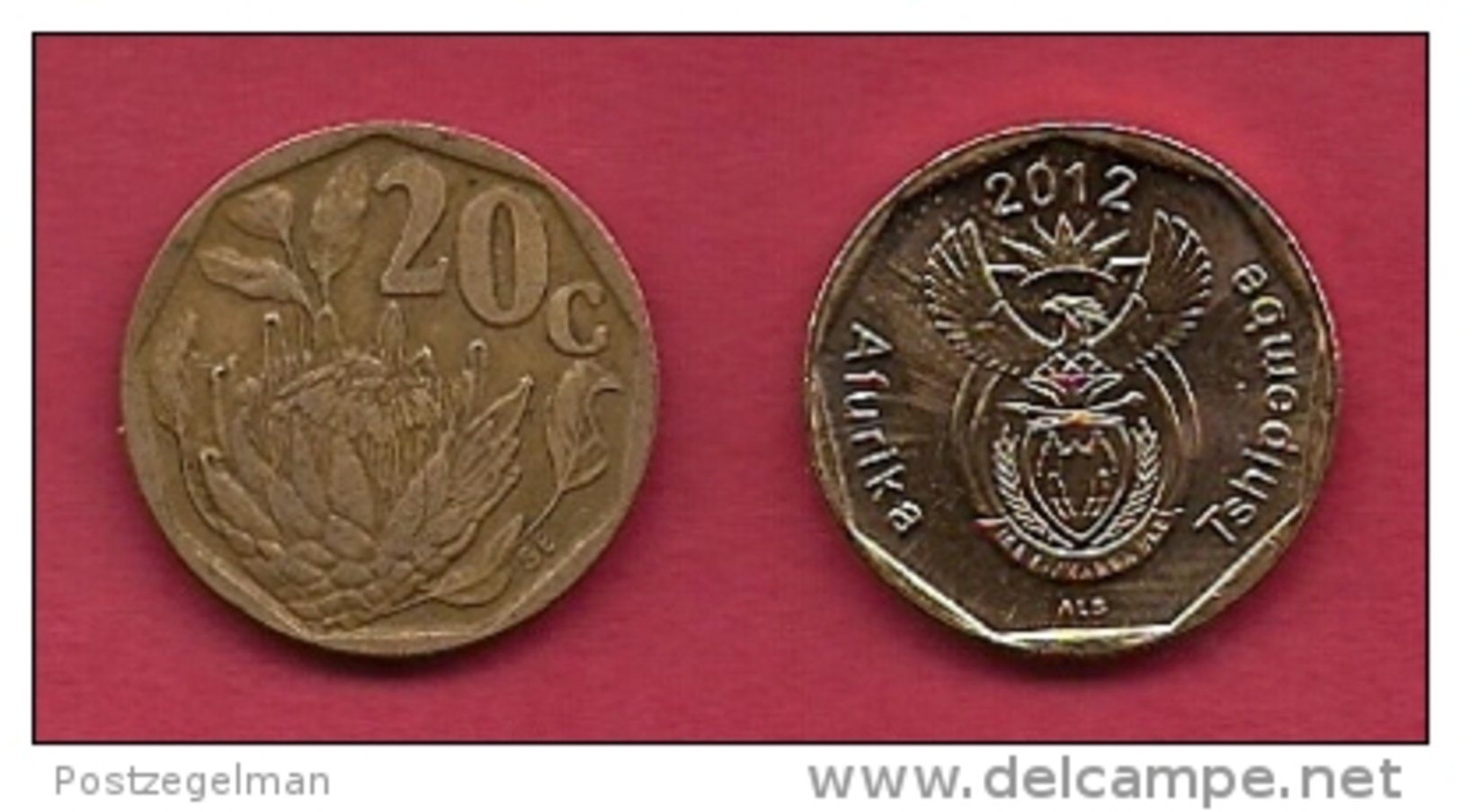 SOUTH AFRICA, 2012, 3 Off Nicely Used Coins 20 Cent C2107 - Südafrika