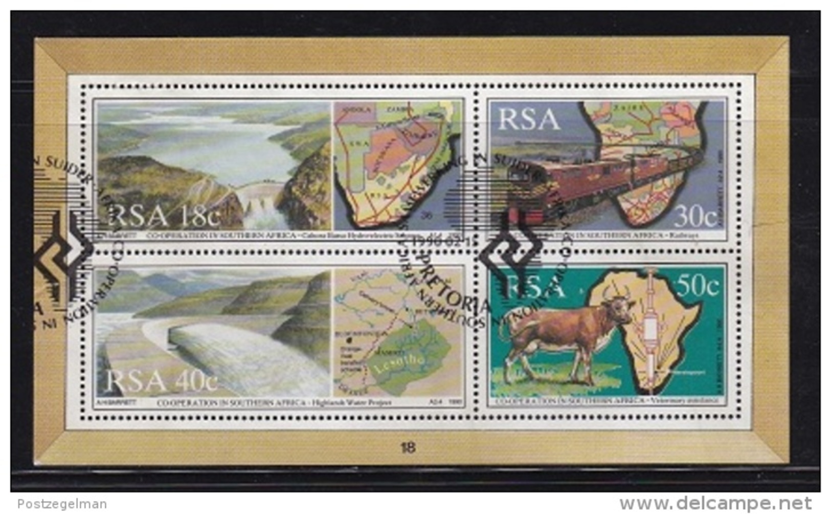 RSA, 1990, Cancelled To 0rder Block Co-operation In Southern Africa,  Ms18, #5386 - Gebruikt