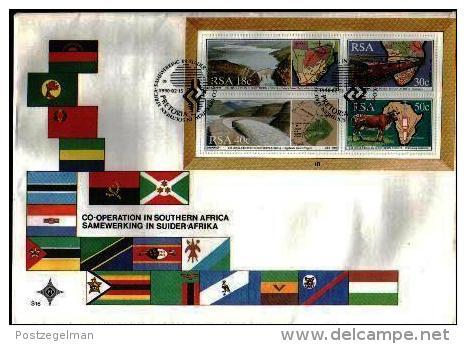 RSA, 1990, Mint First Day Cover Nr. S-16, Block,Co-operation, SACCnr(s) - FDC