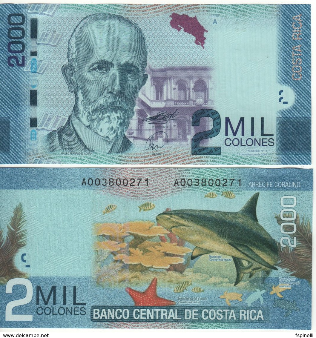 COSTA RICA   2'000  Colones   P275a      Dated  2.9.2009     UNC - Costa Rica