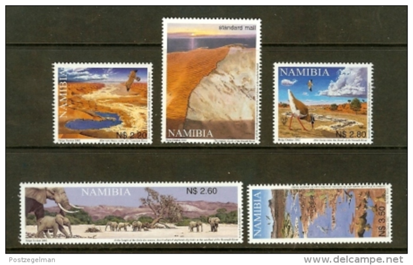 NAMIBIA, 2002, MNH  Stamps, Rivers Of Namibia, Sa395-399,   #13492 - Namibia (1990- ...)