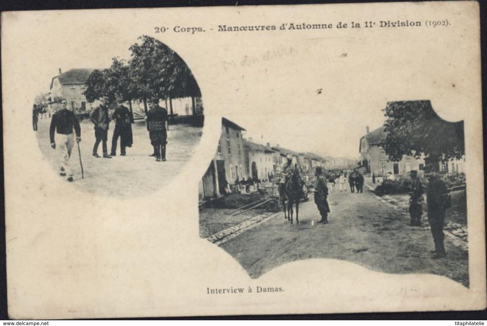 CPA Militaria 20e Corps Manoeuvres D'automne De La 11e Division 1902 Interview à Damas - Manoeuvres