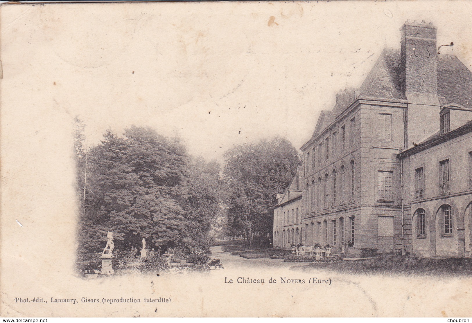 27. DANGU. CPA. VUE RARE DU CHÂTEAU DE NOYERS. ANNÉE 1905 - Dangu