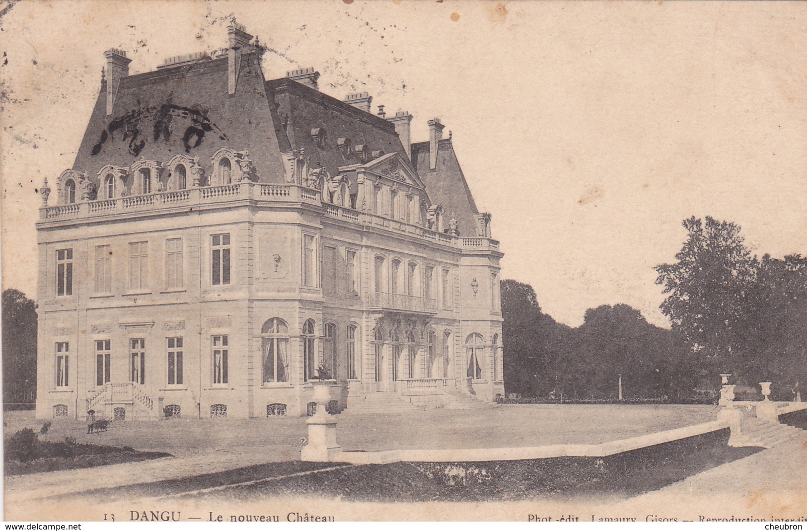 27. DANGU. CPA. LE NOUVEAU CHATEAU. ANNÉE 1905 - Dangu