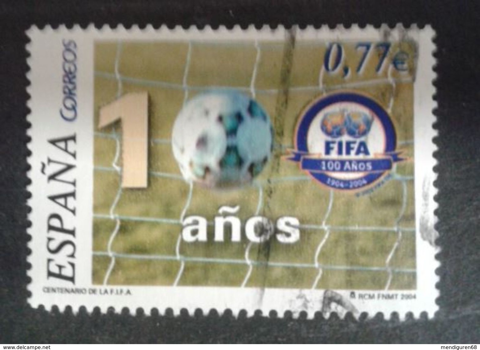 ESPAGNE SPANIEN SPAIN ESPAÑA 2004 FOOTTBALL FIFA  CENTENARY USED ED 4082 YT 3658 MI 3954 SG 4037 SC 3295 - Usati