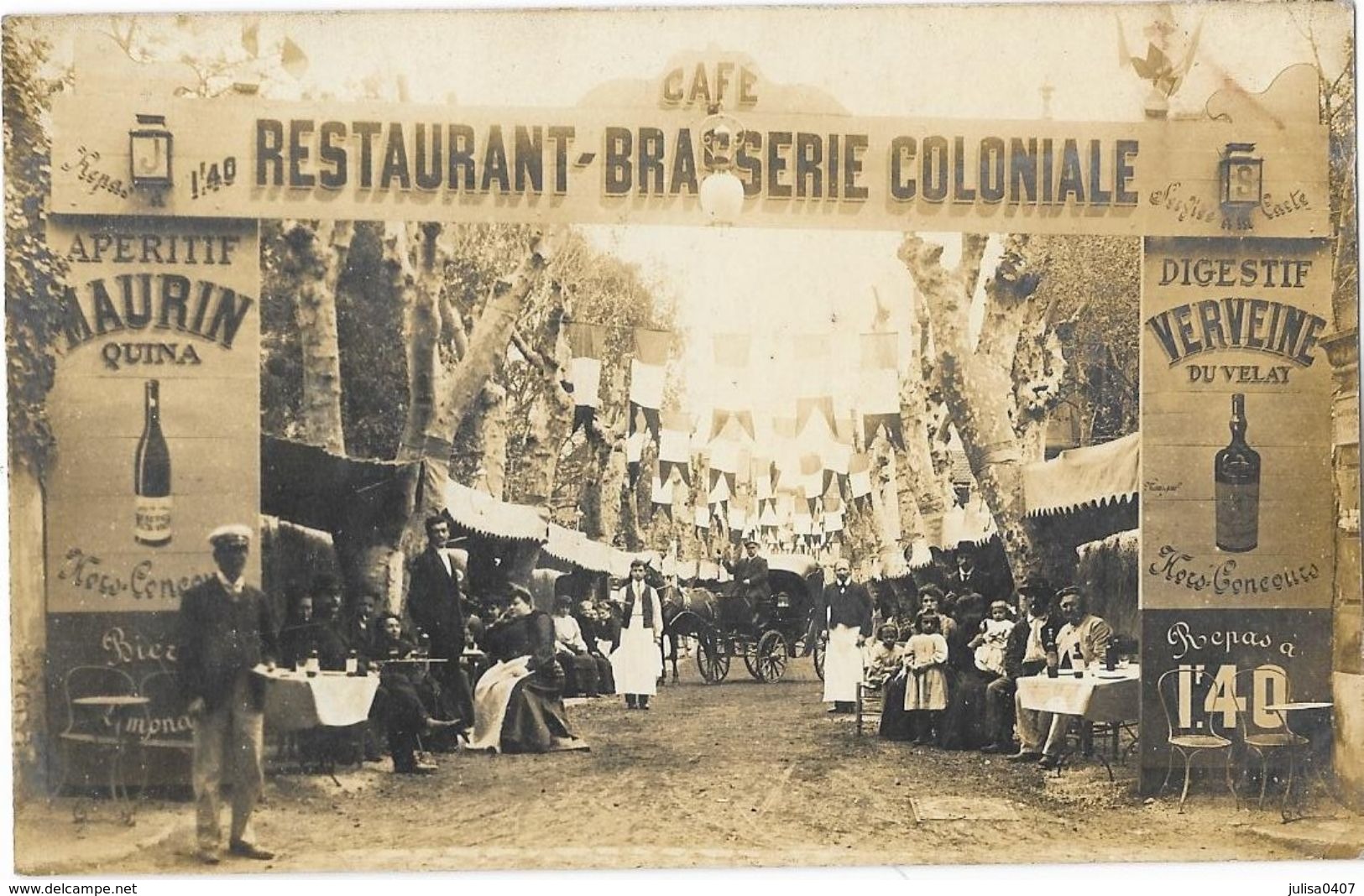 CAFE RESTAURANT BRASSERIE COLONIALE Carte Photo Entrée Belle Animation - A Identifier