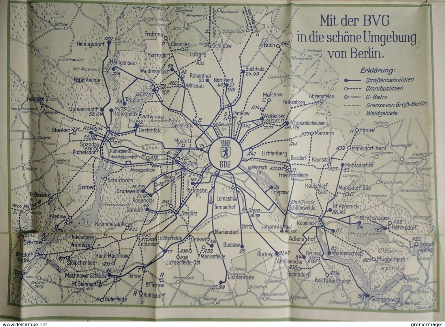 Brochure Berlin 1939 BVG - Liniennetz Berliner Verkhersbetriebe - Strassenbahn Omnibus U-Bahn - Plan - Réseau De Lignes - Europa