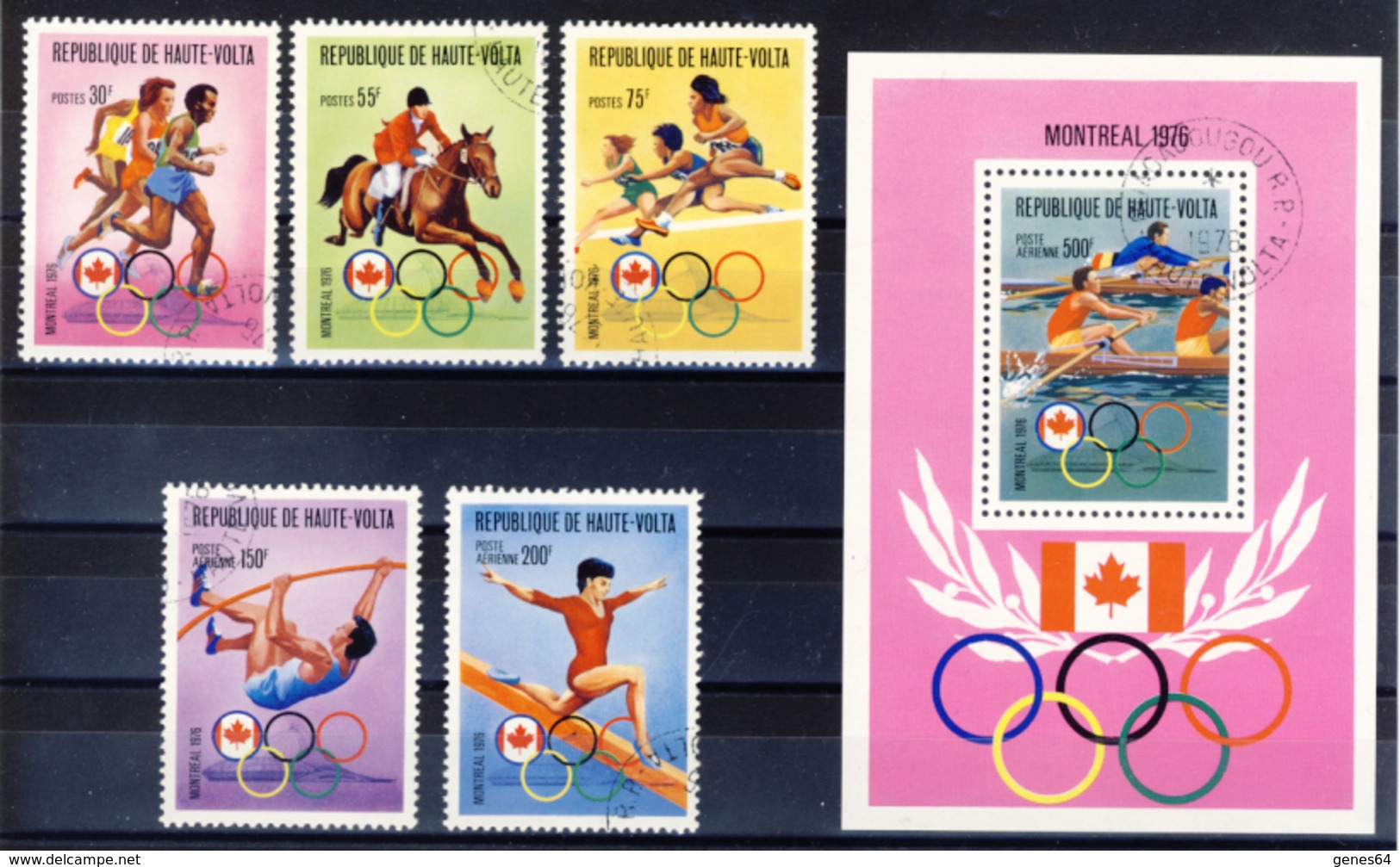 Haute-Volta (Burkina Faso) 1976 - Olimpic Games Montreal - 5 Val. + Sheet (1 Images) - Gum MNH** Cancelled Light - Estate 1976: Montreal