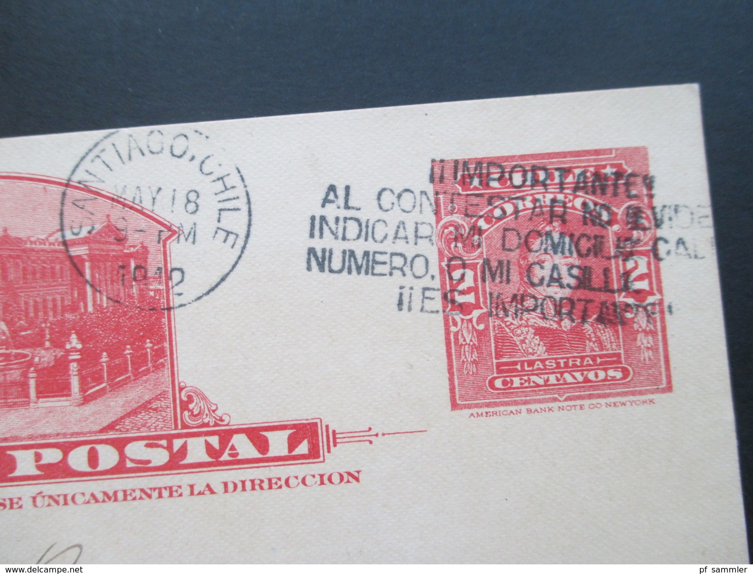 Chile 1912 GA Einladung: Deutscher Wissenschaftlicher Verein Vortrag Alexander Weber. Elektrisches Licht U. Energie - Chili