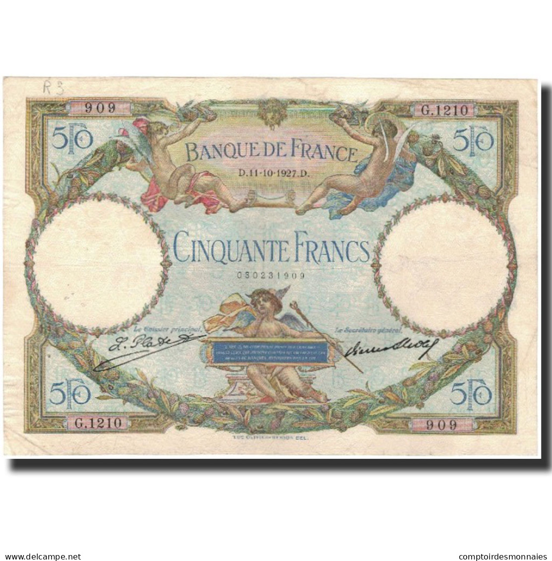 France, 50 Francs, 1927-10-11, TTB, Fayette:15.1, KM:77a - 50 F 1927-1934 ''Luc Olivier Merson''