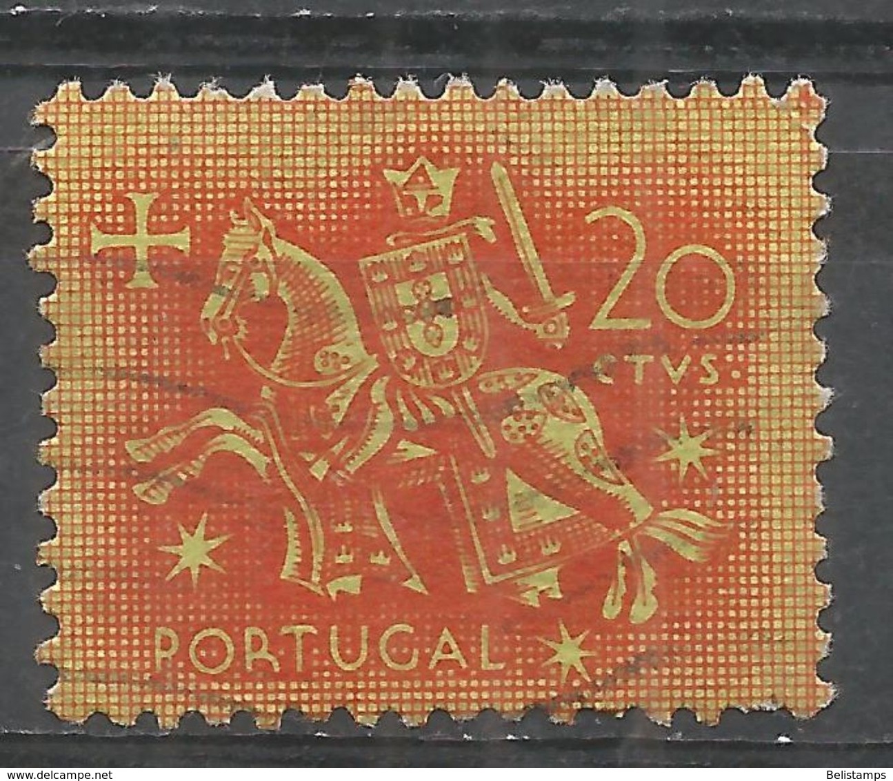 Portugal 1953. Scott #763 (U) Equestrian Seal Of King Diniz - Oblitérés