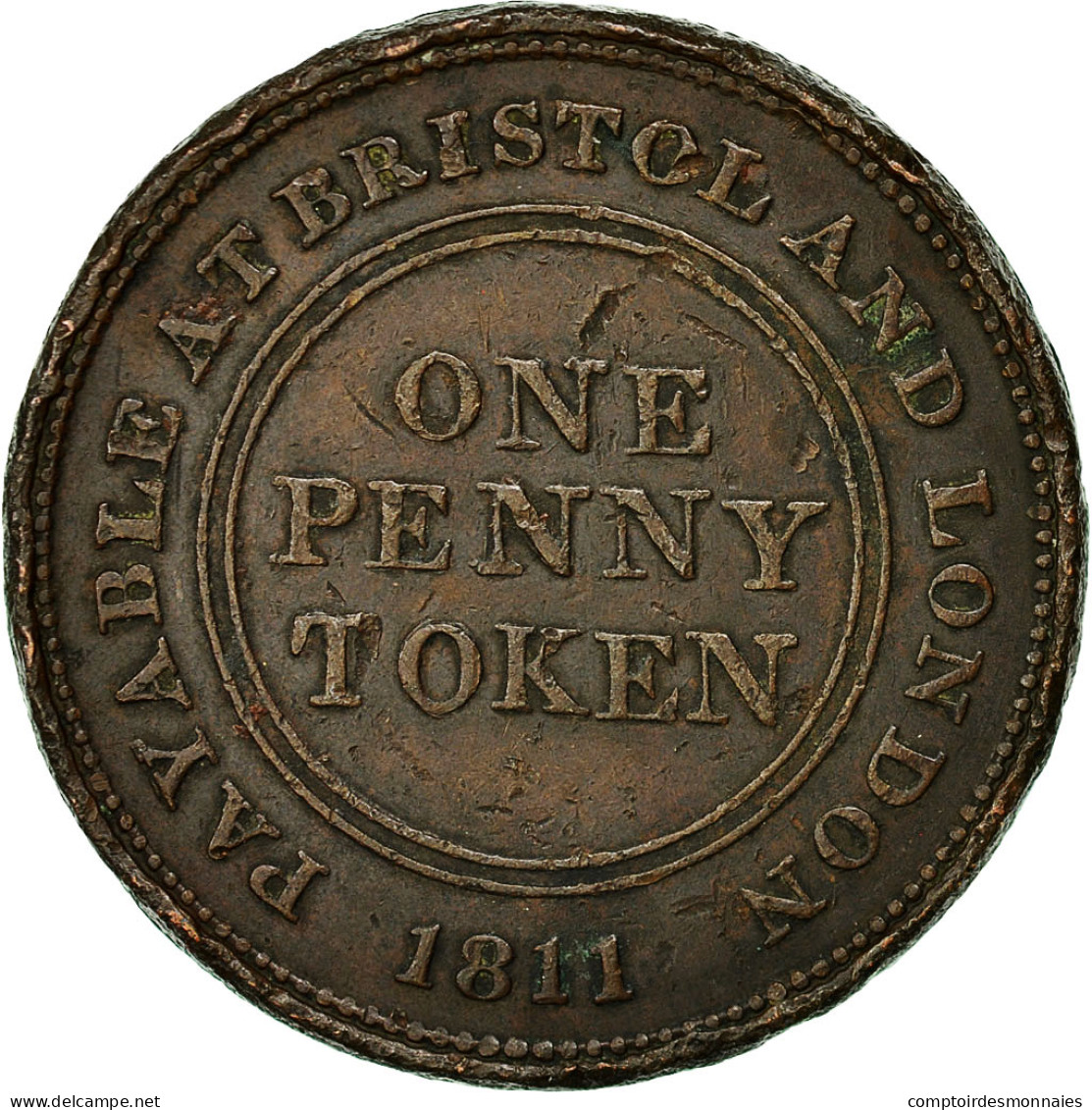 Jeton, Grande-Bretagne, Gloucestershire, Penny Token, 1811, TTB, Cuivre - C. 1 Penny