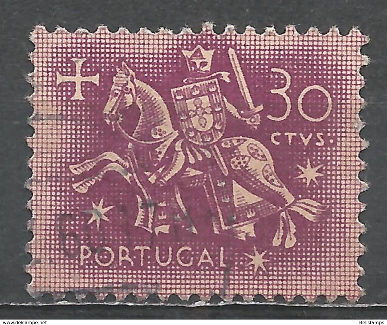 Portugal 1956. Scott #763A (U) Equestrian Seal Of King Diniz - Oblitérés