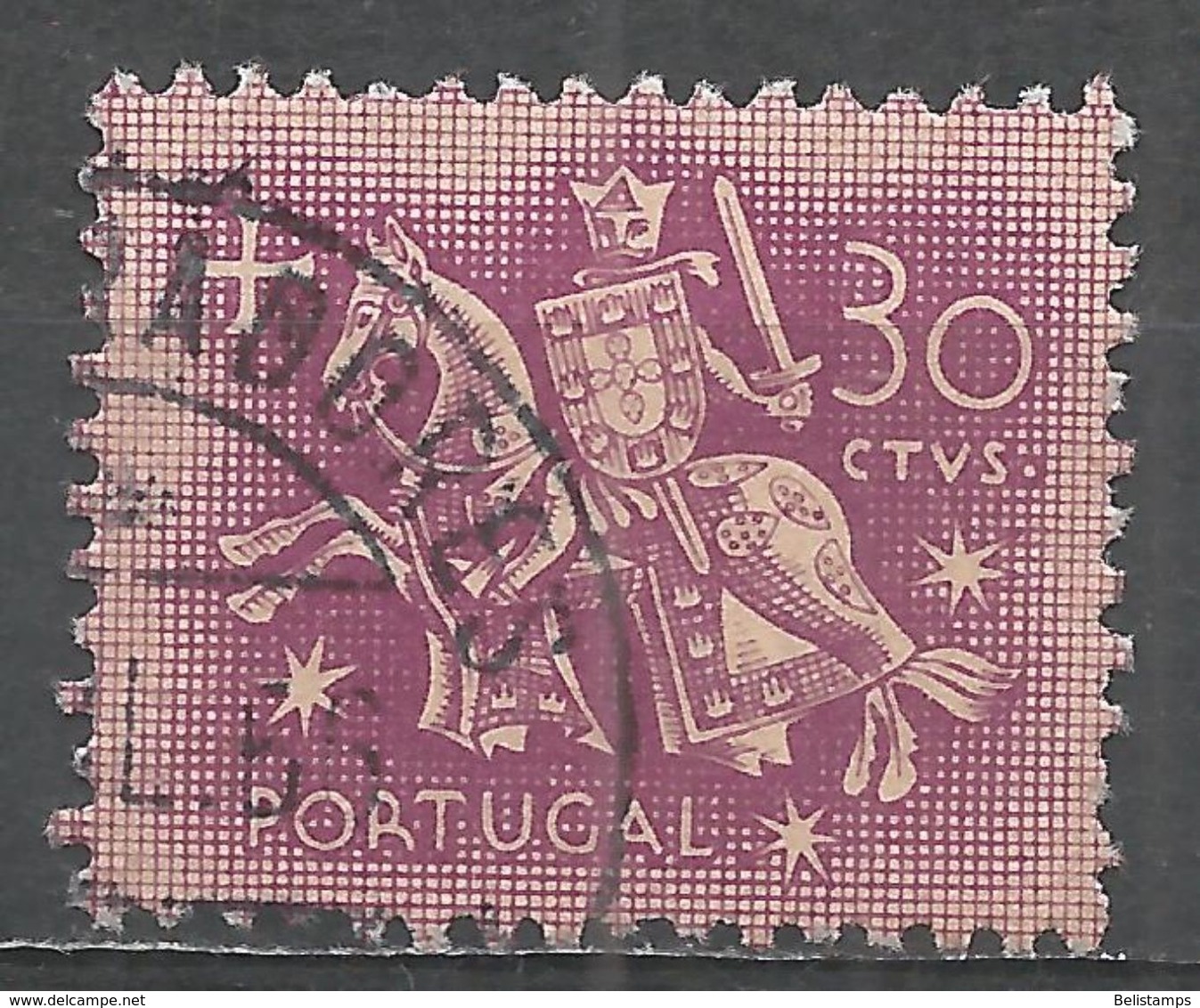 Portugal 1956. Scott #763A (U) Equestrian Seal Of King Diniz - Oblitérés