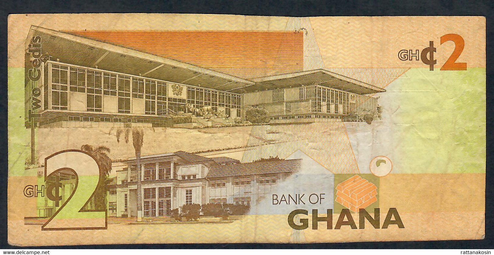 GHANA P37Aa 2 CEDIS 6.3.2010 #AS  Signature 12     VF  NO P.h. - Ghana