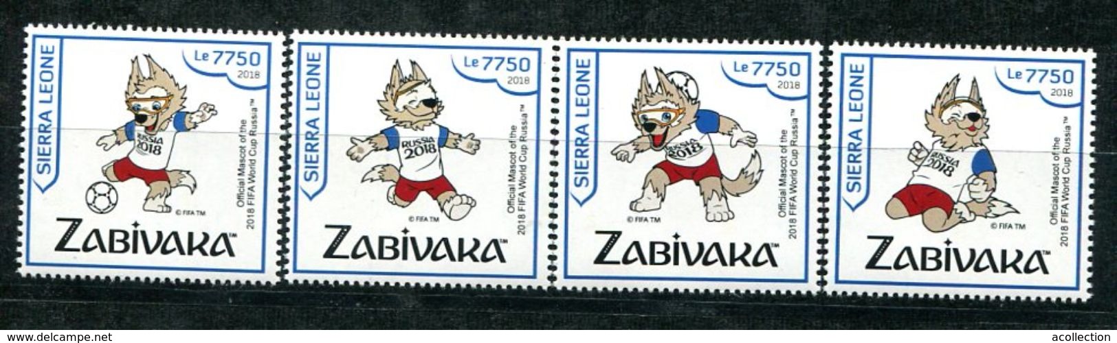 SIERRA LEONE 2018 FIFA WORLD CUP FOOTBALL SOCCER RUSSIA 2018 SET MNH WOLF ZABIVAKA - 2018 – Russia