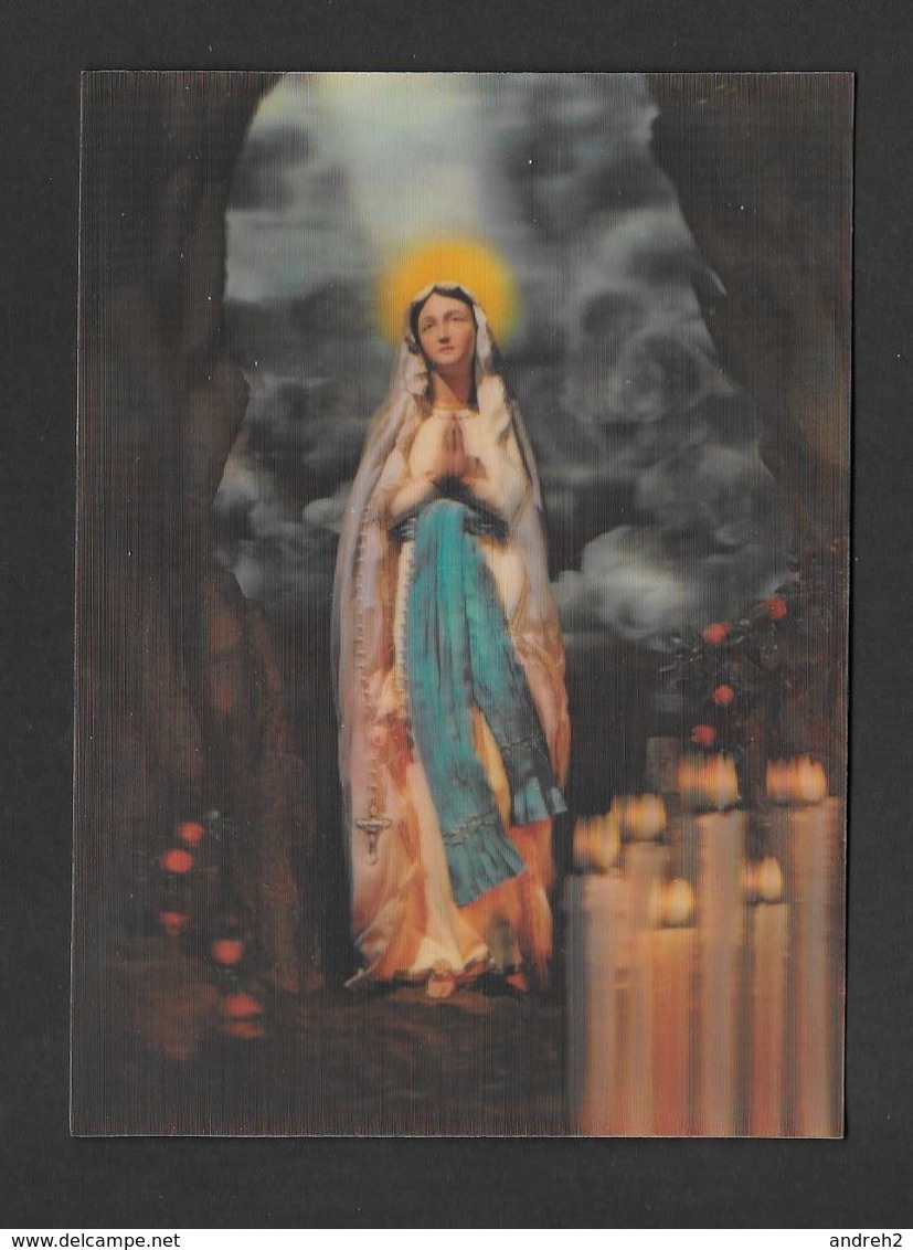 RELIGIONS - 3 D DIMENSIONS RELIGIOUS CARD 3-D DE LA VIERGE MARIE - Vierge Marie & Madones