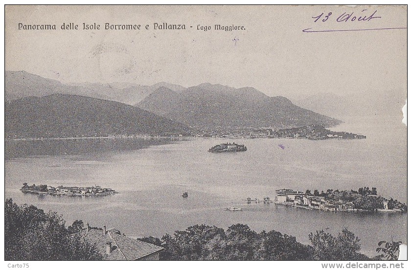 Italie - Panorama Delle Isole Borromee E Pallanza - Cachet Hôtel Metropole - 1909 - Verbania