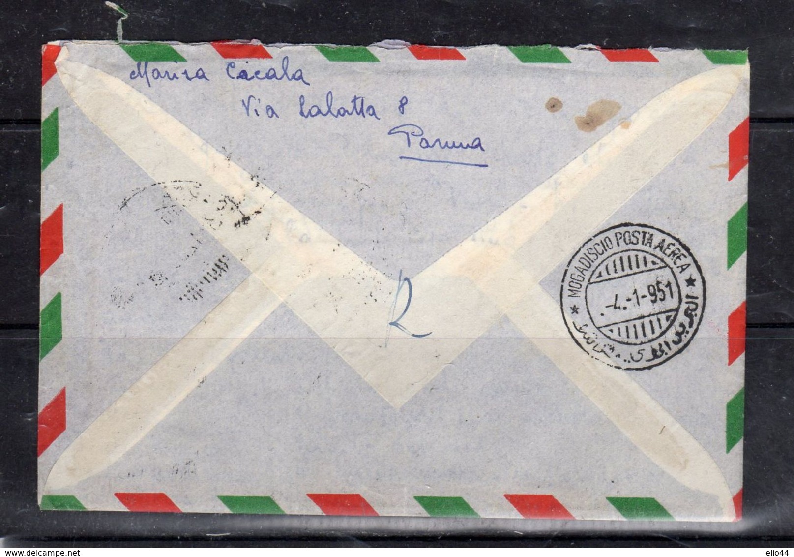 Lettera In Tariffa - Via Aerea-Espresso   Parma - Somalia 1950 - - 1946-60: Storia Postale