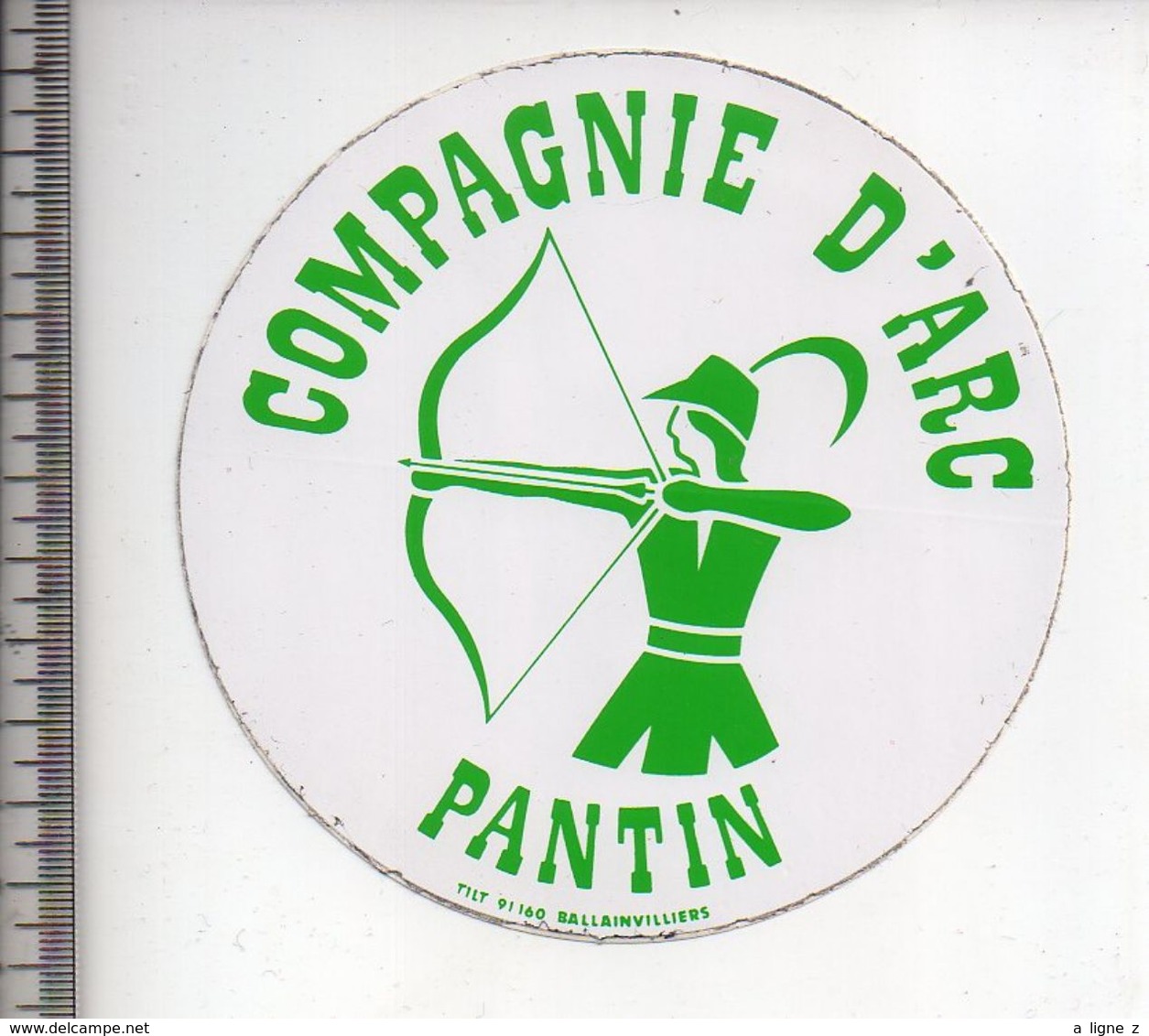 REF 10 : Autocollant Sticker Thème TIR A L'ARC Archerie Archer Compagnie Pantin - Archery